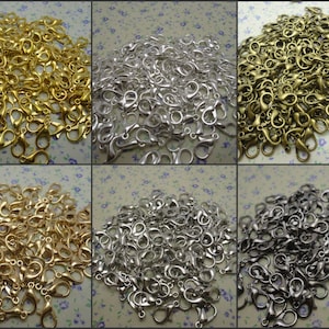 100 pieces 12x7mm lobster claw clasp , handmade jewelry DIY finding trigger parrot clasp gold silver bronze copper black color option BF0018