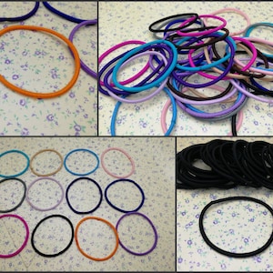 3 mm width elastic ponytail holders hair accessories , wholesales stretch hair ties cord headband black mix color , BH0044