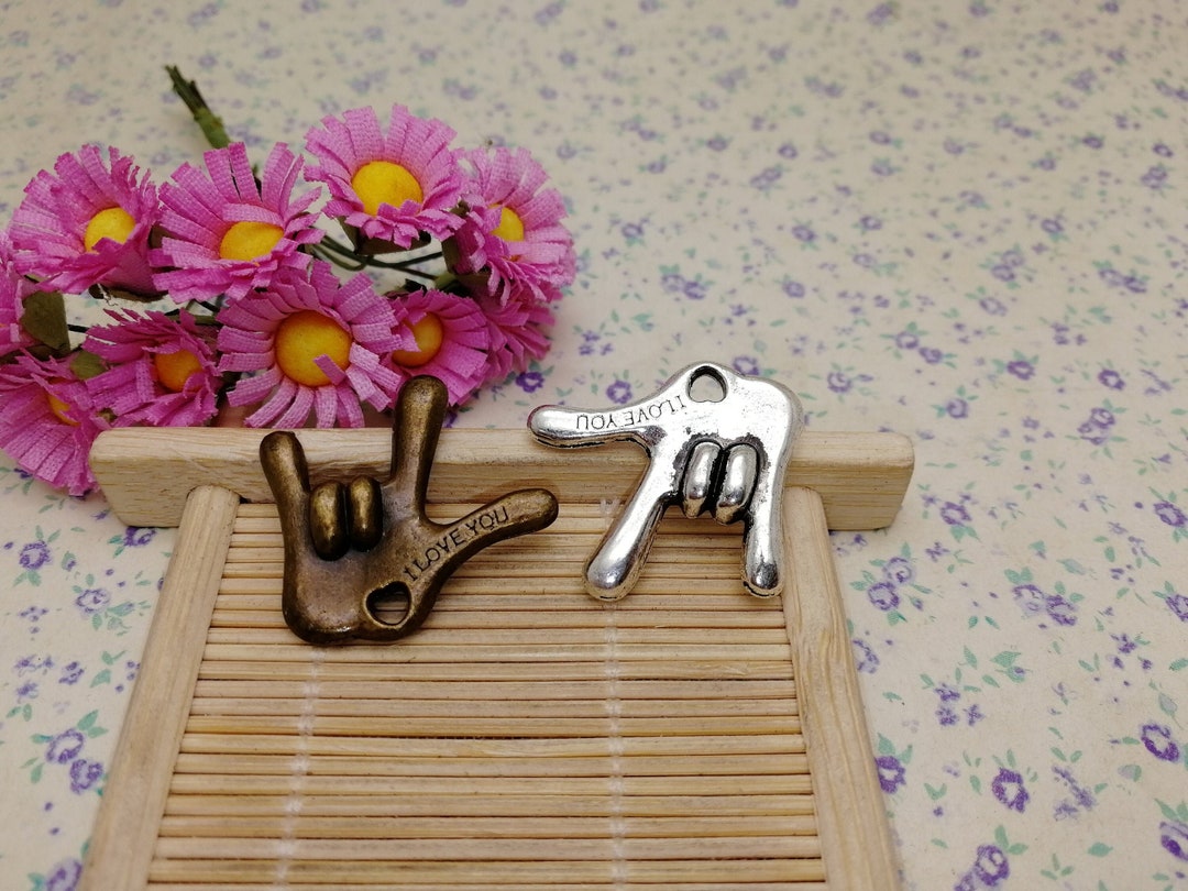 Metal Hand Accessory 6/20 Pieces Metal Hand Pendant Necklace Earring Keychain Charm Handmade ...
