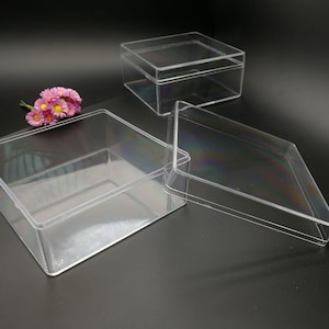 2 pieces 105x105x50mm square shape clear PS plastic box , jewelry bead earring tool wedding party gift display storage acrylic resin BB0098