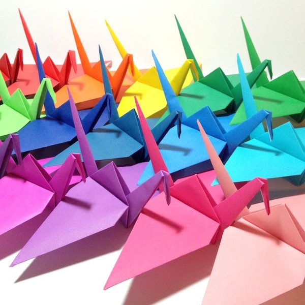 Origami Cranes, CUSTOM Over-sized Purple Origami Cranes, Store Window Display, Set Decorations, Rainbow Wedding, Origami Photo Backdrop