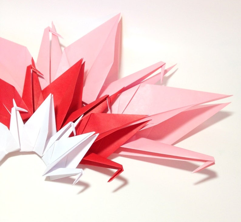 Cherry Blossom Origami Decorations Japanese Origami Cranes Etsy