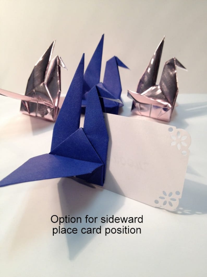 Origami Crane Place Card Holder Japanese Fan Origami Cranes Etsy