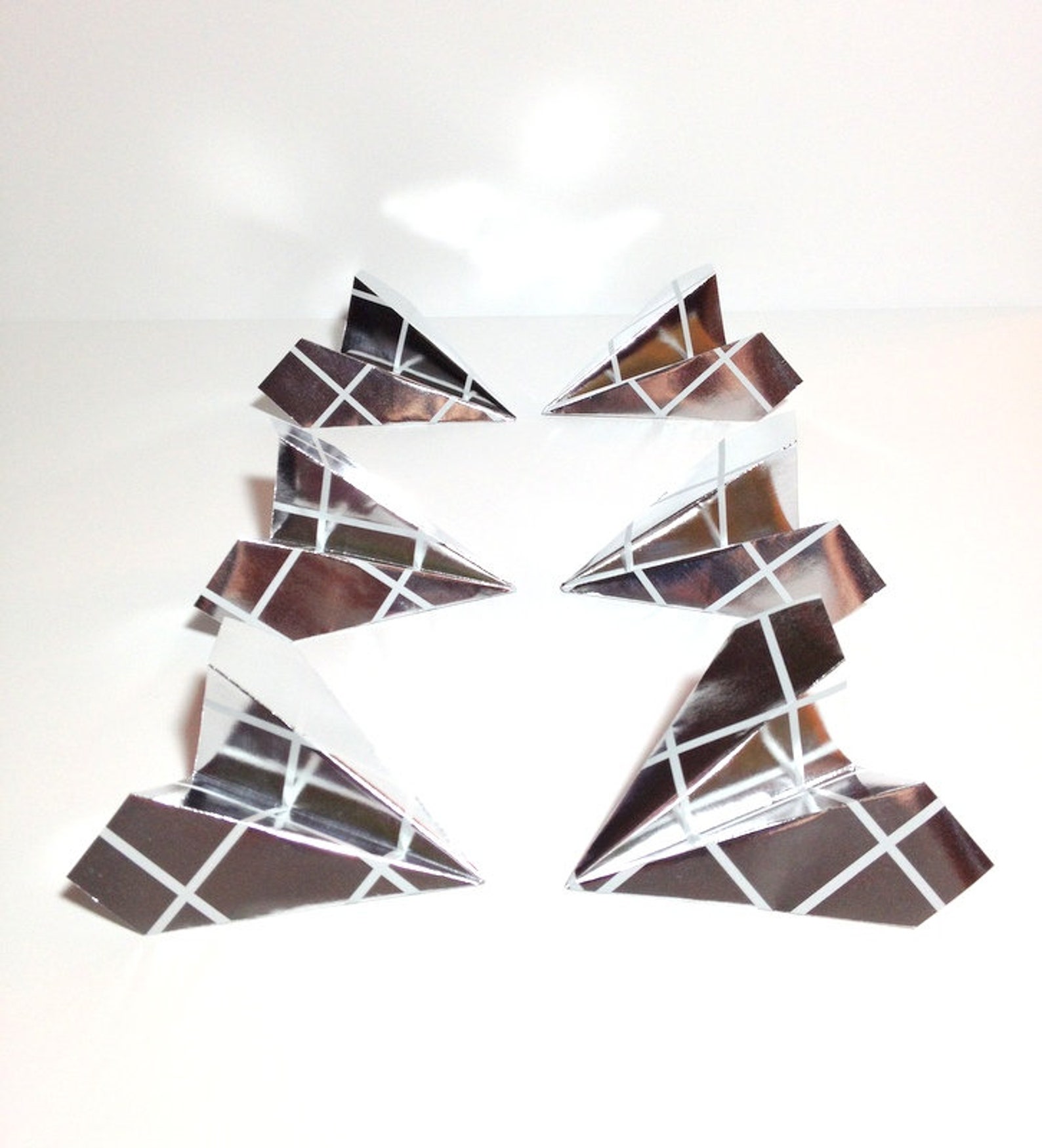 Silver Place Card Holders Wedding Origami Origami Planes Etsy