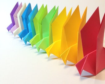 Rainbow Origami, Origami Doves, Bright Color Origami, Church Doves, Rainbow Wedding Decor, Origami Wedding, Paper Doves, Church Peace Doves