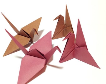 Origami Place Card Holders, Origami Cranes, Burgundy and Brown, Origami Wedding, Origami Cranes, Origami Garlands, Place Card Holders