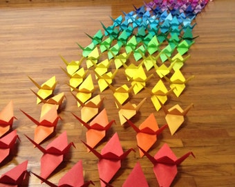 LARGE Custom Size Origami Cranes, Giant Origami Decorations, Over-sized Origami, Origami Cranes, Flying Crane Origami, Rainbow Origami