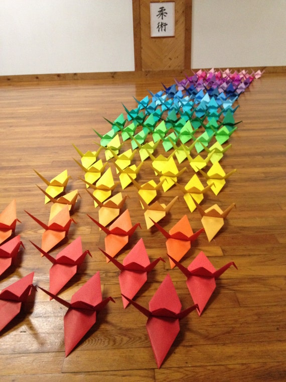 100 Large Origami Cranes Origami Paper Cranes Made of 15cm 6