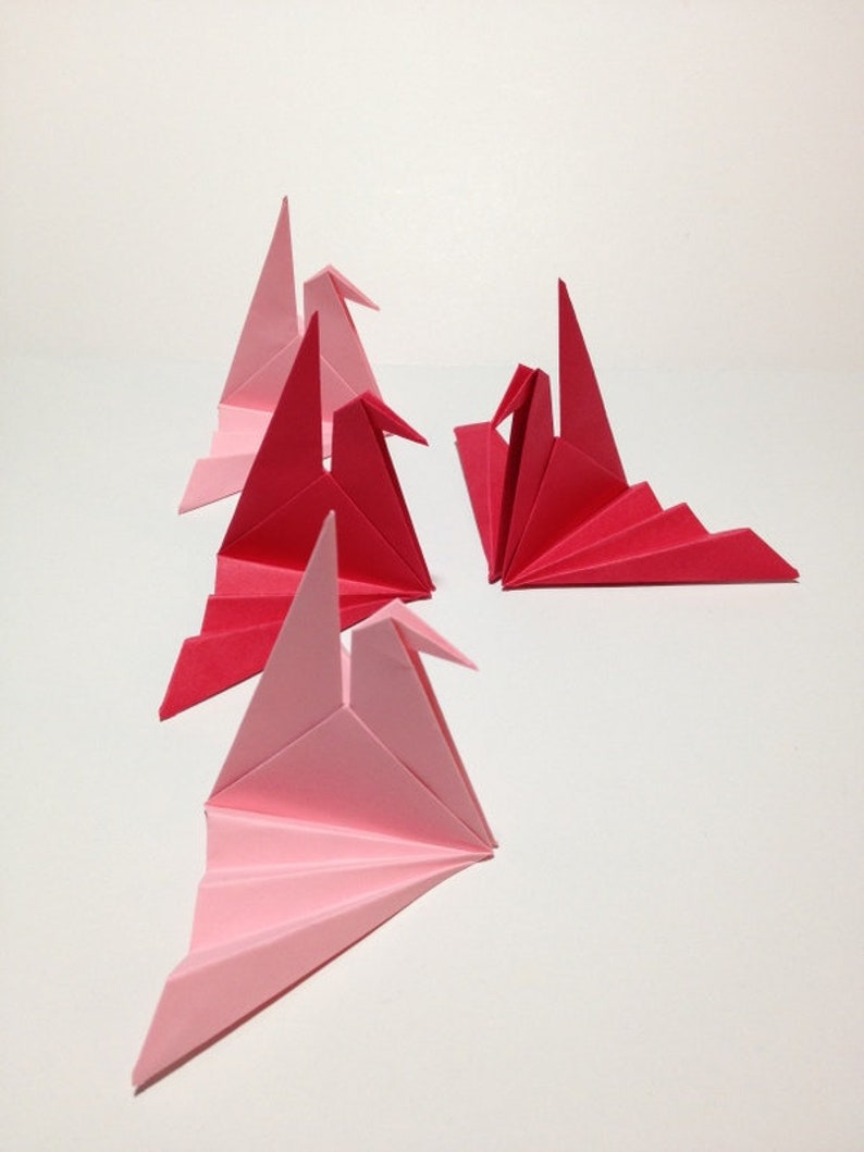 Origami Crane Place Card Holder Japanese Fan Origami Cranes Etsy