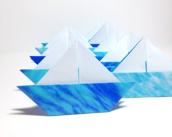 Origami Sailboats, Origami Boats,  Origami Sailboat, Sailboat Place Cards, Wedding Place Card Holder, Sailboat Wedding, Origami Place Cards