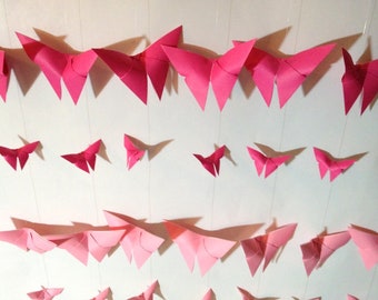 Origami Butterflies, Pink Ombre, Butterfly Garlands, Origami Garlands, Wedding Backdrops, Wedding Garlands, Origami Wedding Decorations