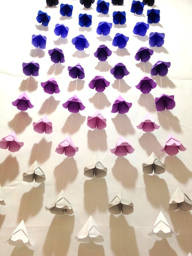 Ombre Blue Origami Cranes, Origami Garlands, Origami Cake Toppers, Origami Crane, Origami Flowers, Origami Crane Garland, Place Card Holder image 7