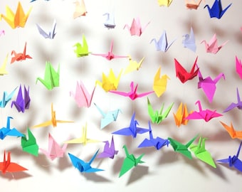 CUSTOM ORDER Origami Cranes, Celebration of Life Ceremony, Origami Crane Garlands, Origami Party Garlands, Origami Party Decorations