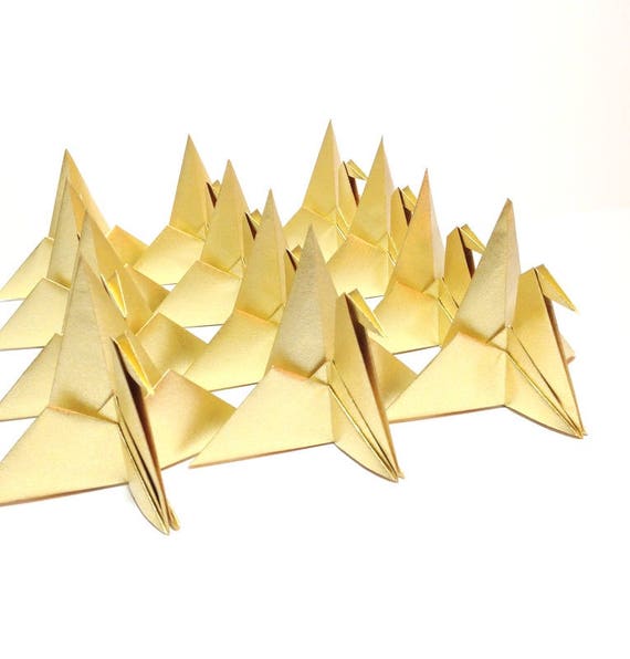 Gold Origami Cranes Place Card Holders Gold Wedding Table Etsy
