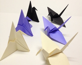 Periwinkle, Origami Cranes, Wedding Place Card Holders, Origami Crane, Dinner Table Decorations, Japanese Party, Origami Place Setting