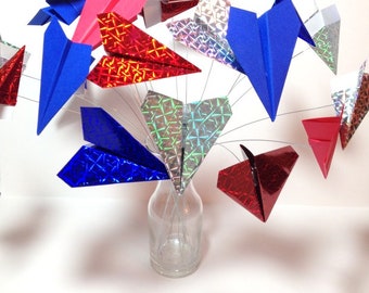 Origami Airplanes, Paper Planes, Airplane Centerpiece, Origami Plane Decor, Military Wedding Decor, Travel Theme, Airplane Garland