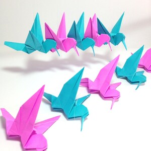 Ombre Blue Origami Cranes, Origami Garlands, Origami Cake Toppers, Origami Crane, Origami Flowers, Origami Crane Garland, Place Card Holder image 9