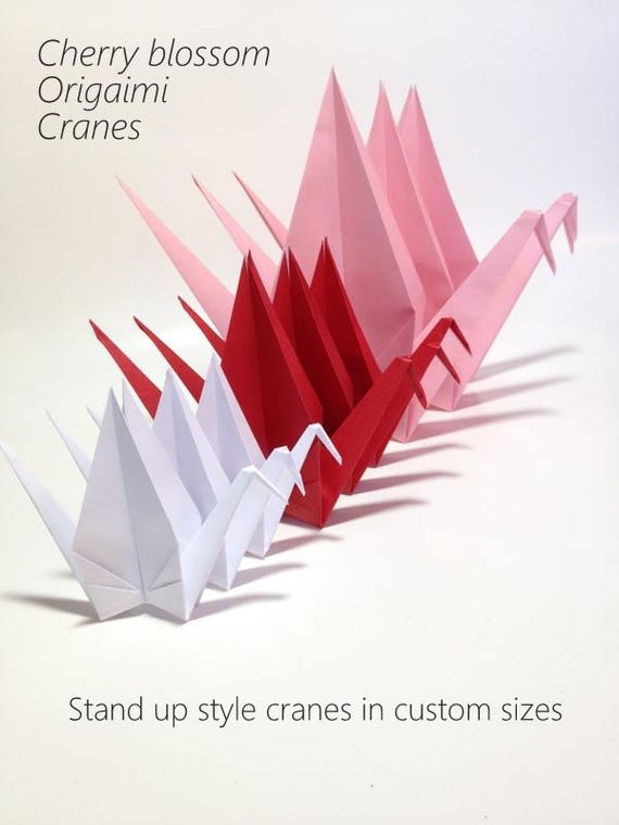 Cherry Blossom Origami, Origami Crane, Sweet 16 Party, Cherry Blossom Wedding, Red Pink White, Origami Centerpiece, Origami Decorations