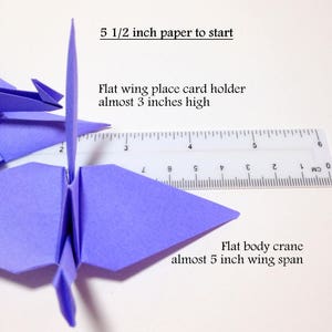 Ombre Blue Origami Cranes, Origami Garlands, Origami Cake Toppers, Origami Crane, Origami Flowers, Origami Crane Garland, Place Card Holder image 5