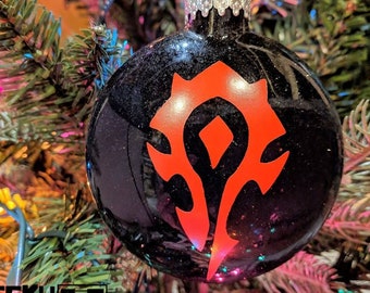 world of warcraft horde insignia holiday decor gift gamer glass glitter ornament - World Of Warcraft Christmas world of warcraft horde insignia holiday decor gift gamer glass glitter ornament - World Of Warcraft Christmas