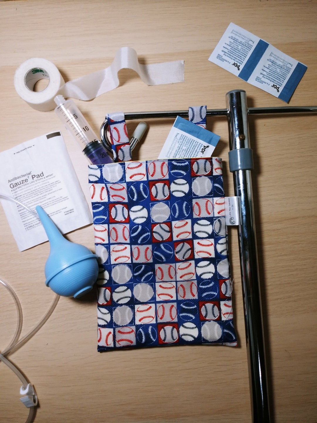 IV Pole, Stroller, and Wheelchair Accessory Bag Baseball Etsy