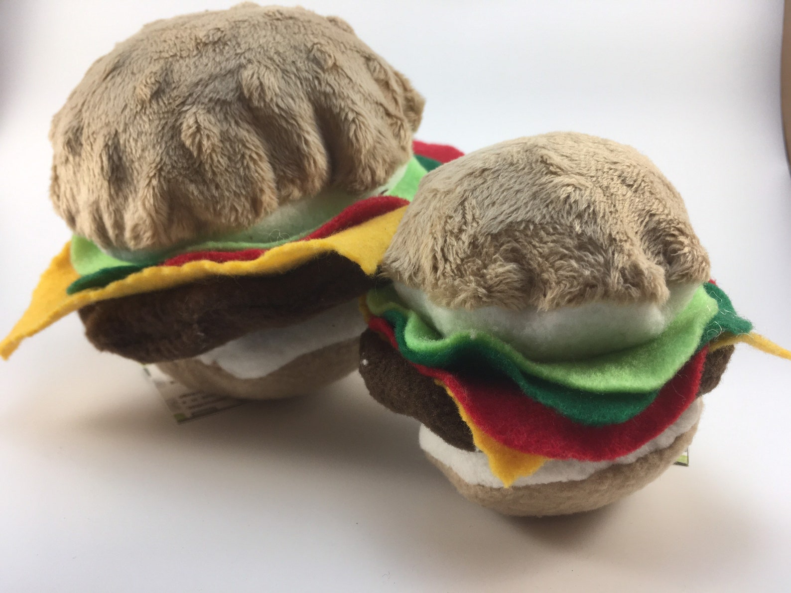 Squeaky Plush Cheeseburger Dog Toy Etsy