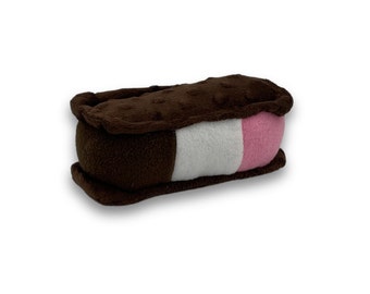 Ice Cream Sandwich Squeaky Plush Dog Toy