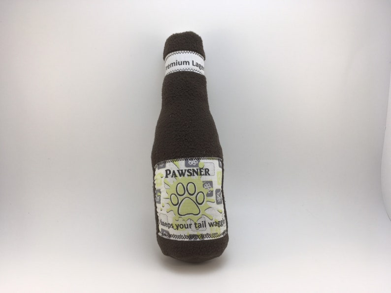 Beer Bottle Squeaky Plush Dog Toy Etsy