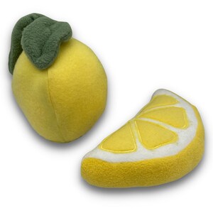 Lemon and Lemon Wedge Squeaky Plush Dog Toys