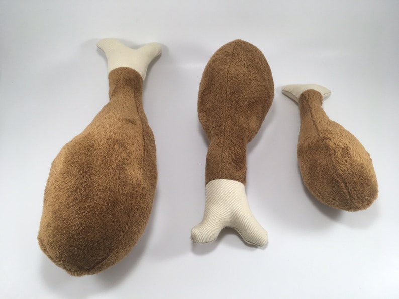 Turkey Leg Squeaky Plush Dog Toy Etsy