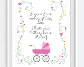 Nursery Art Print - Sugar and Spice And Everything Nice - Baby Girl Wall Decor - Baby Shower Gift