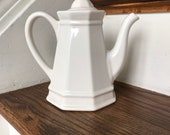 Vintage Pfaltzgraff, Pfaltzgraff Heritage White, Pfaltzgraff Teapot, Ironstone Teapot, Tea Pot, Stoneware Teapot, Small Teapot, Farmhouse