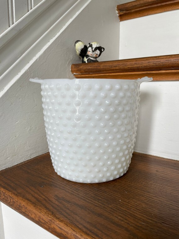 Hobnail Milk Glass Ice Bucket Hobnail Milk Glass Hobnail Etsy