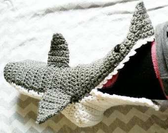 Crochet Shark Slippers, Funny Socks, Unique Gift for Her, Christmas Gift for Him, Stucking Stuffers, Daughter Gift, Gift for son, Best