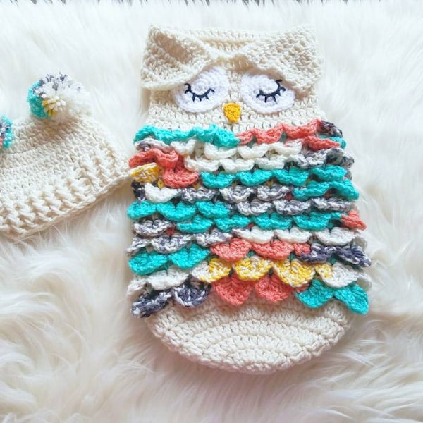 Newborn Halloween Costume, Crochet Owl Outfit, Baby Owl Costume, Baby's First Halloween Costume, Baby Owl Hat, photo prop, Baby shower Gift