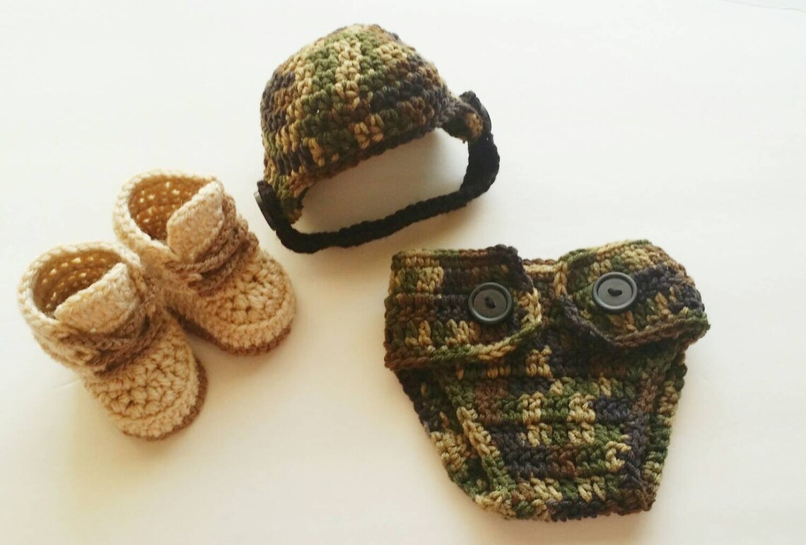 Crochet Baby Army Outfit Newborn Army Costume Baby Photo Etsy