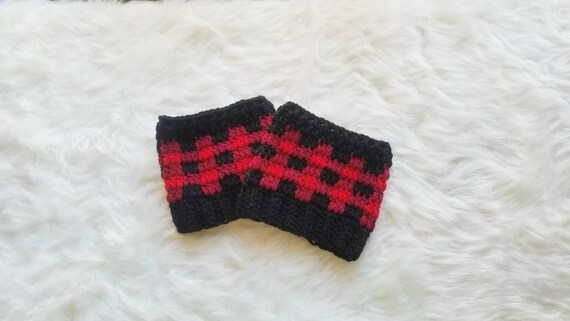 plaid boot socks