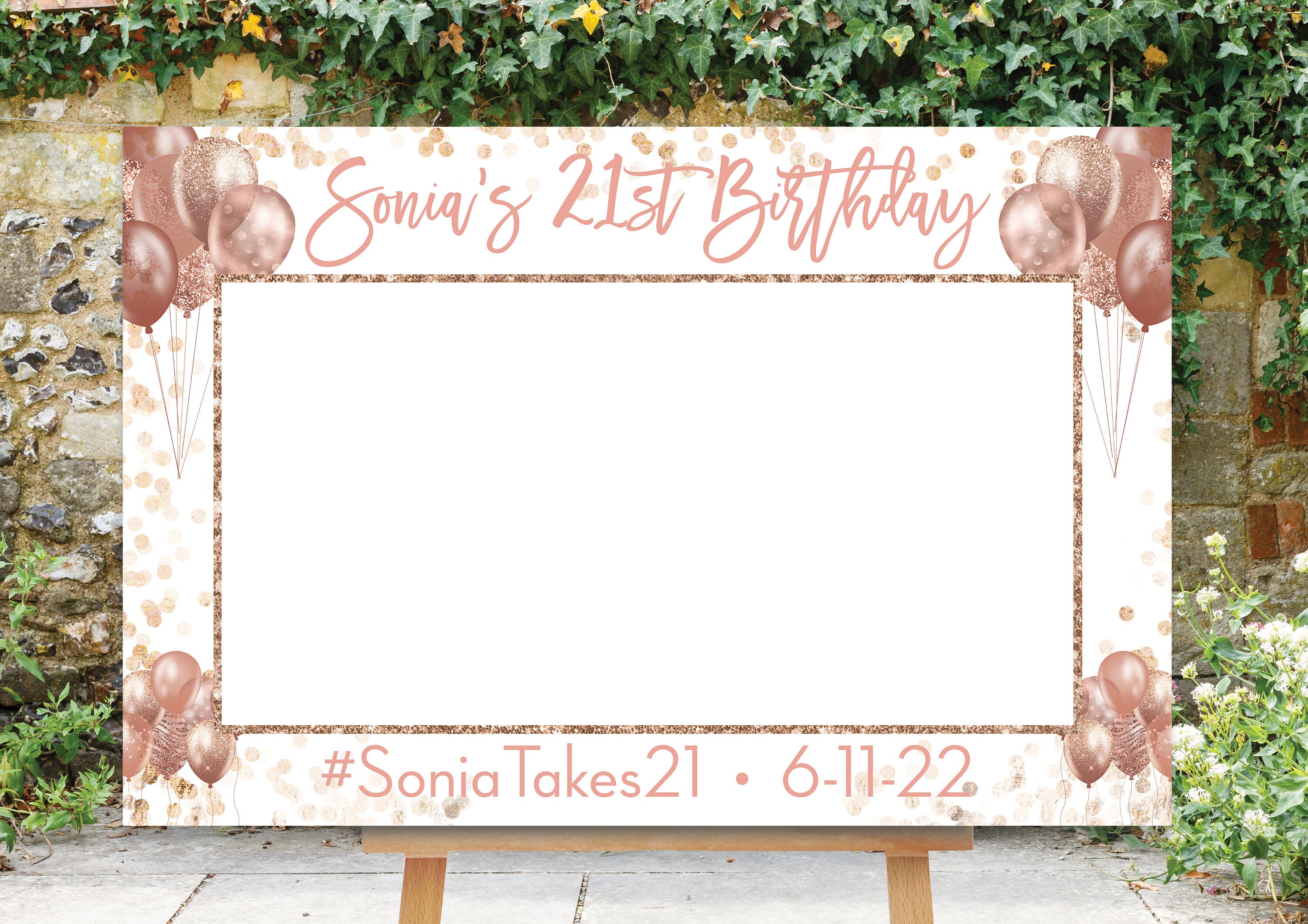 Birthday Photo Prop Rose Gold Photo Booth Frame Rose Gold Etsy UK