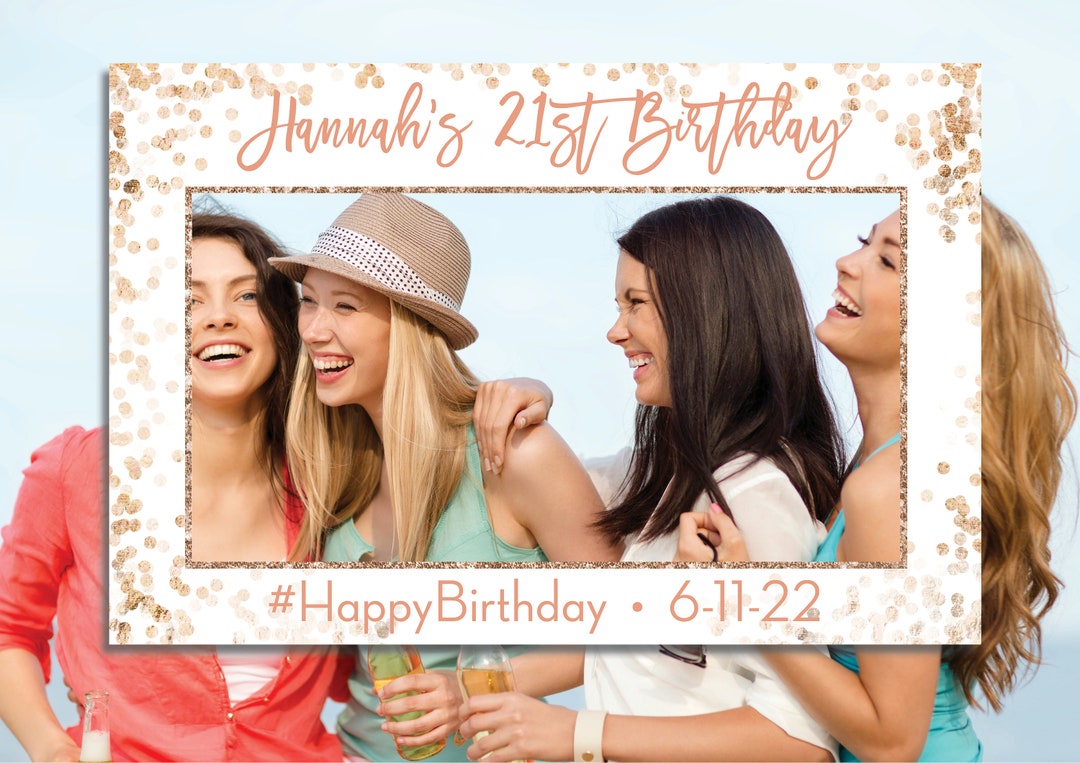 Birthday Photo Prop Rose Gold Photo Booth Prop Frame ANY AGE Etsy