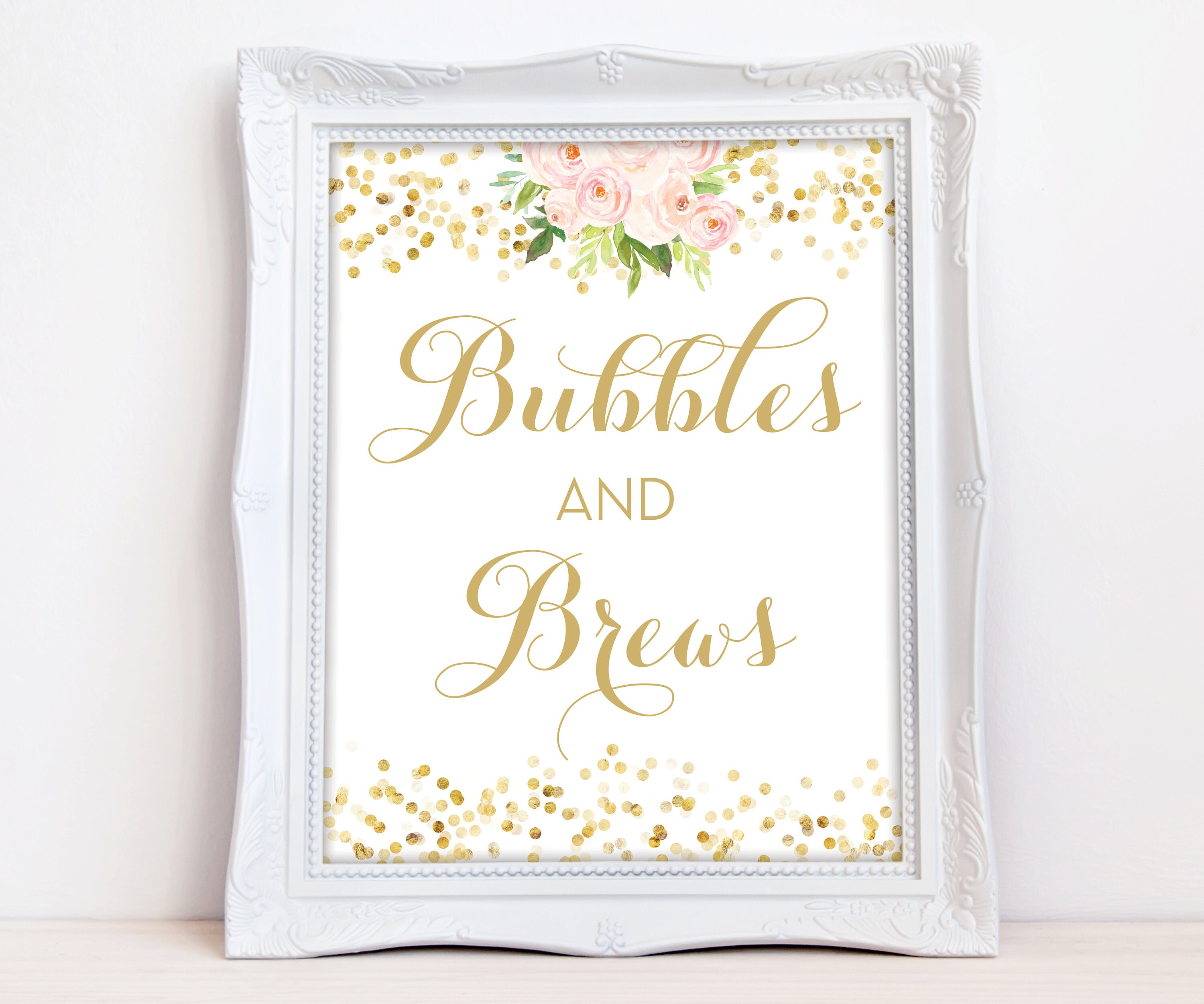 Bubbles and Brew Sign Bubbles Brew Party Sign Engagement Etsy