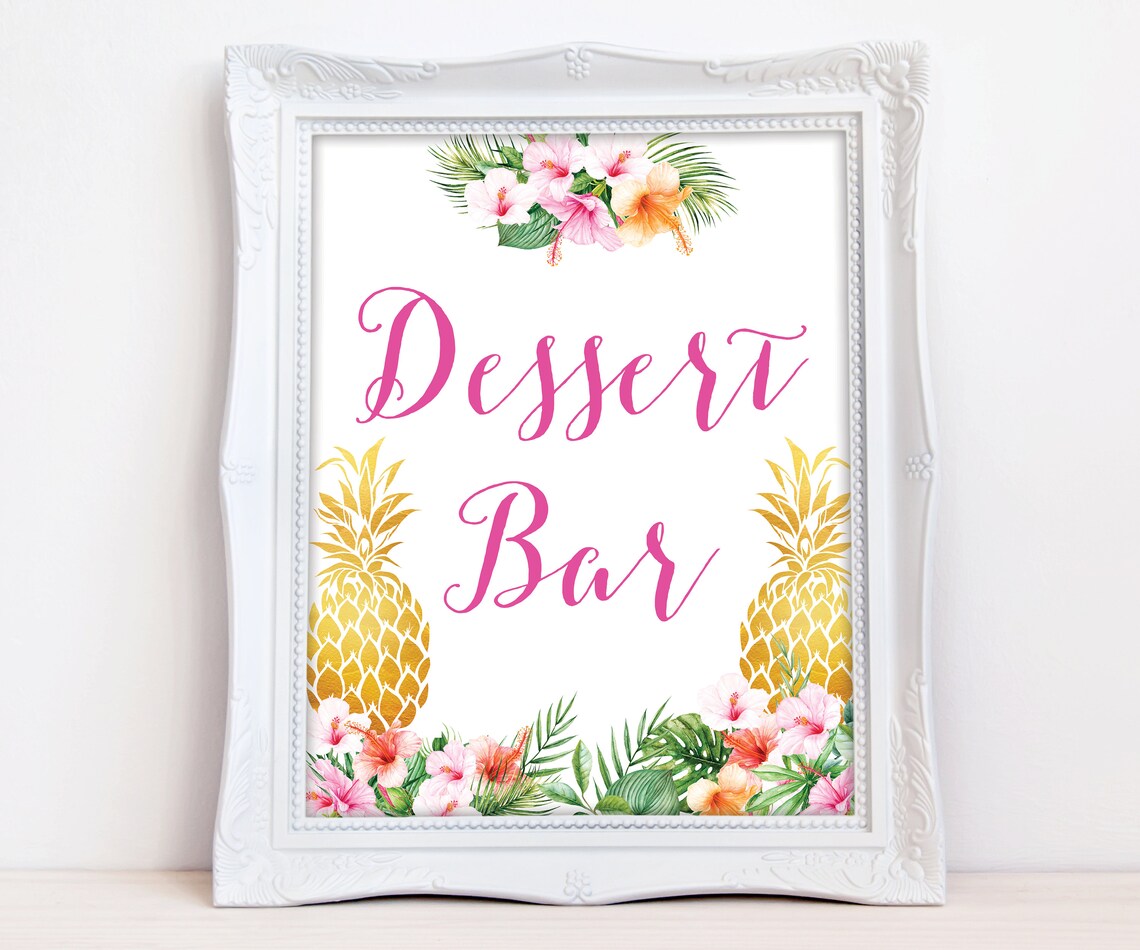Tropical Dessert Bar Sign Luau Party Sign Luau Dessert Sign | Etsy