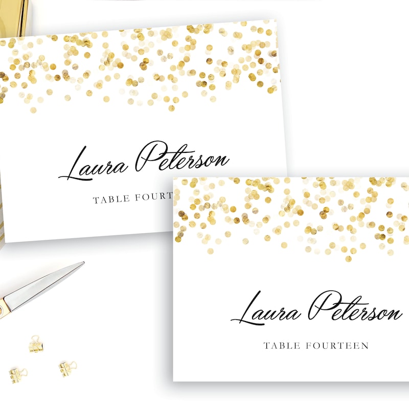 Gold Place Card - Etsy
