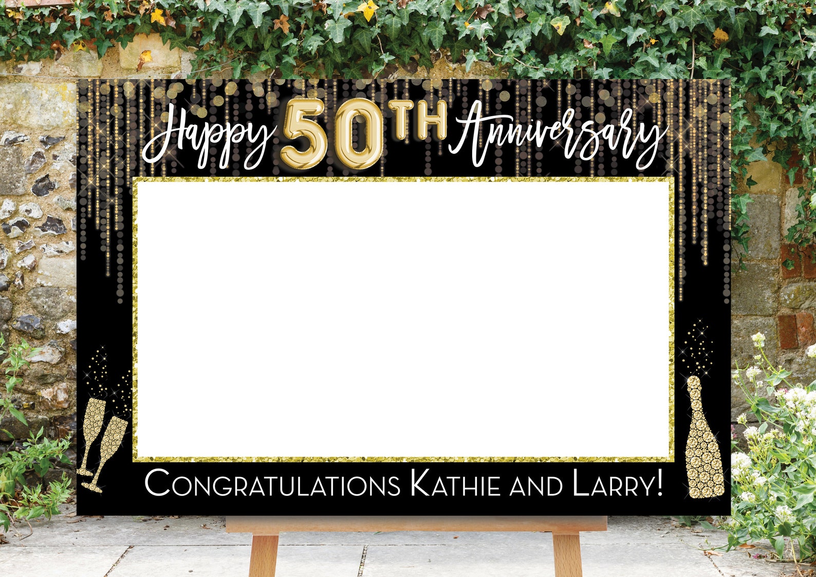 50th Anniversary Photo Booth Prop Frame Selfie Frame Etsy