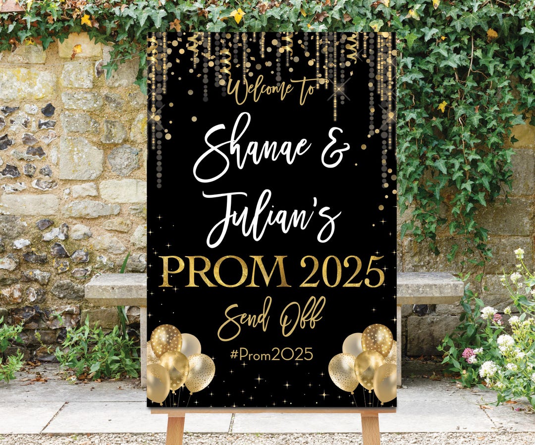 Personalized Prom Send off Sign: Gold Confetti Decor (digital), Prom ...