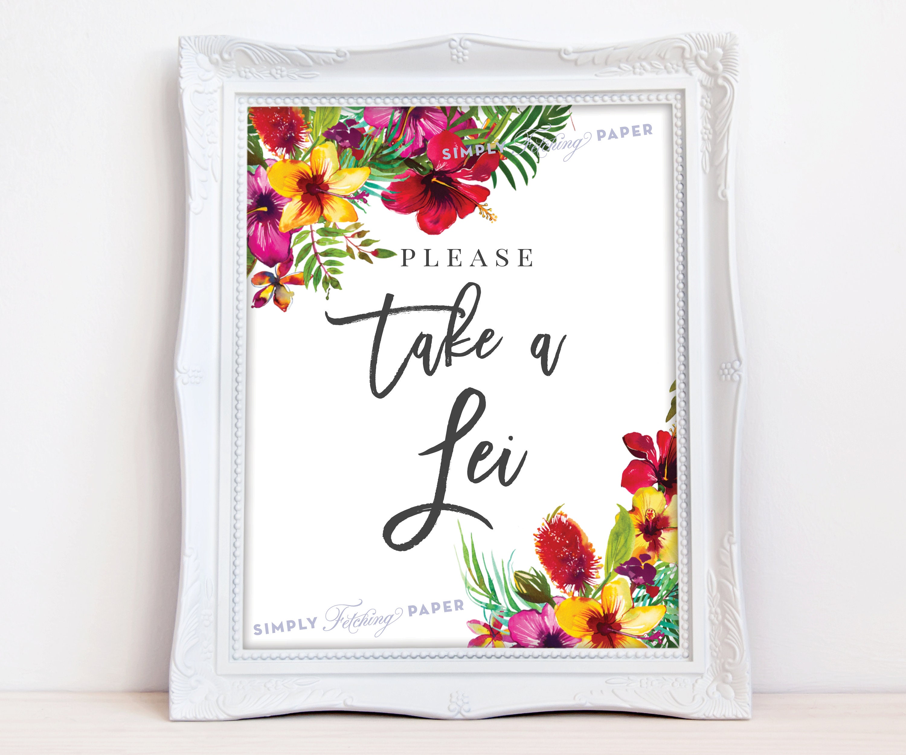 Take a Lei Sign Luau Party Editable Lei Sign Printable Etsy