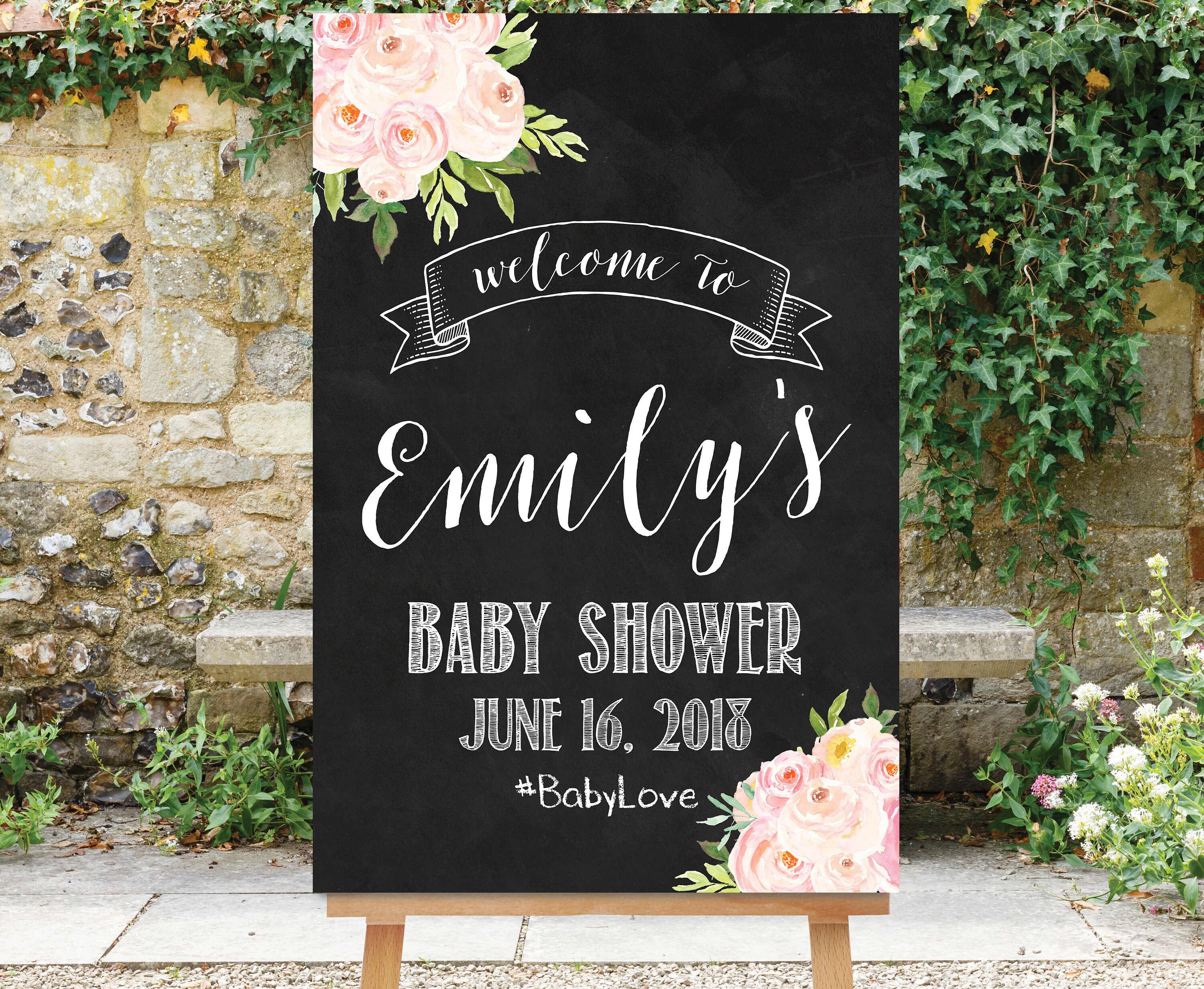 Chalkboard Baby Shower Sign Bridal Shower Sign Etsy
