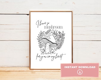 Nature themed Mushroom Valentine's Day, Nursery Print