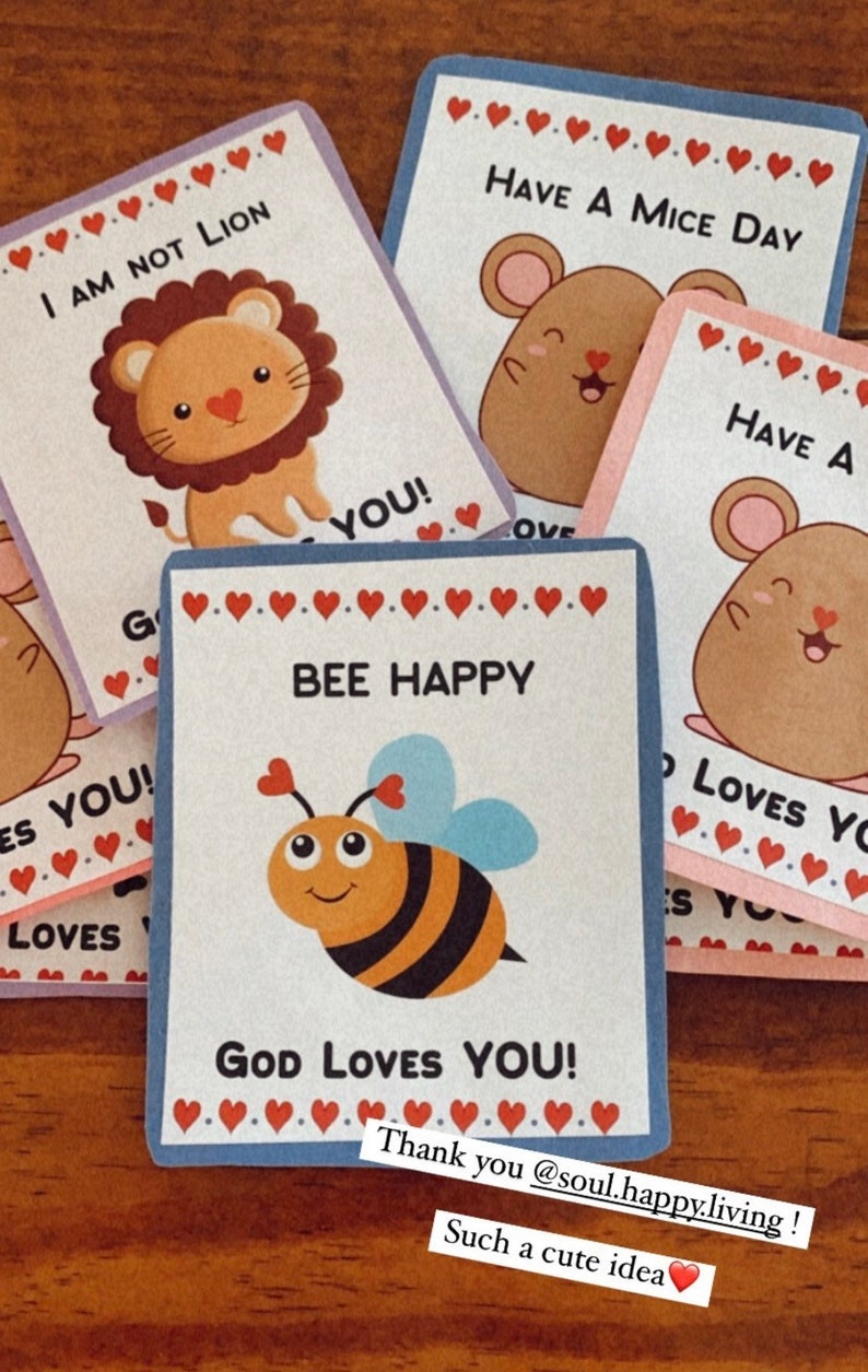 God Loves You Christian Valentine's Day Cards - Printable - Etsy