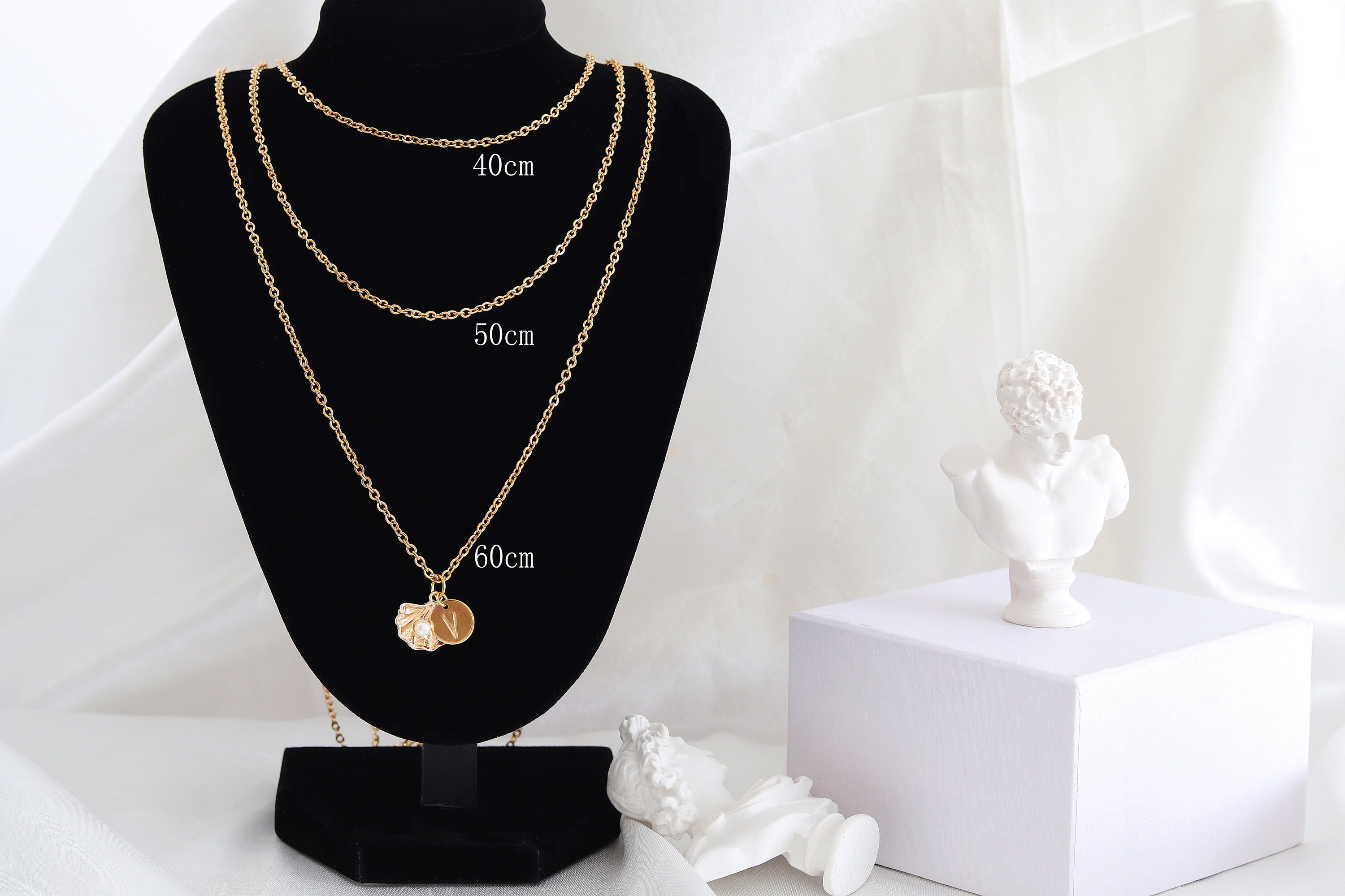 Custom Initial Charm Pearl Necklace Personalized Hand Stamped Etsy New Zealand