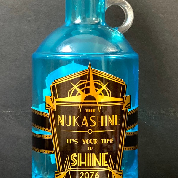 Fallout Inspired Nukashine Prop with Lighting Effects and Customizable Labels